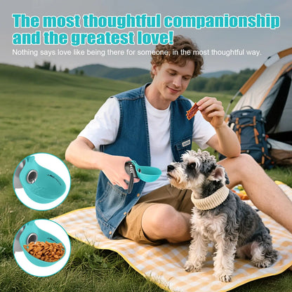 Lumikata 2-in-1 Portable Dog Water Bottle - 10 oz Stainless Steel with Silicone Foldable Bowl, Leak-Proof Design for Small Dogs, Ideal for Walking and Feeding