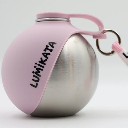 Lumikata 2-in-1 Portable Dog Water Bottle - 10 oz Stainless Steel with Silicone Foldable Bowl, Leak-Proof Design for Small Dogs, Ideal for Walking and Feeding